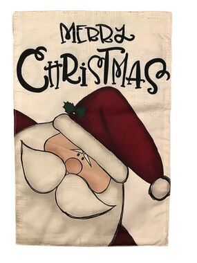 Christmas Garden Flag 12x18in Polyester Double-Sided Merry Christmas Santa